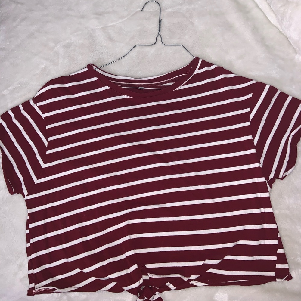 Stripped maroon shirt